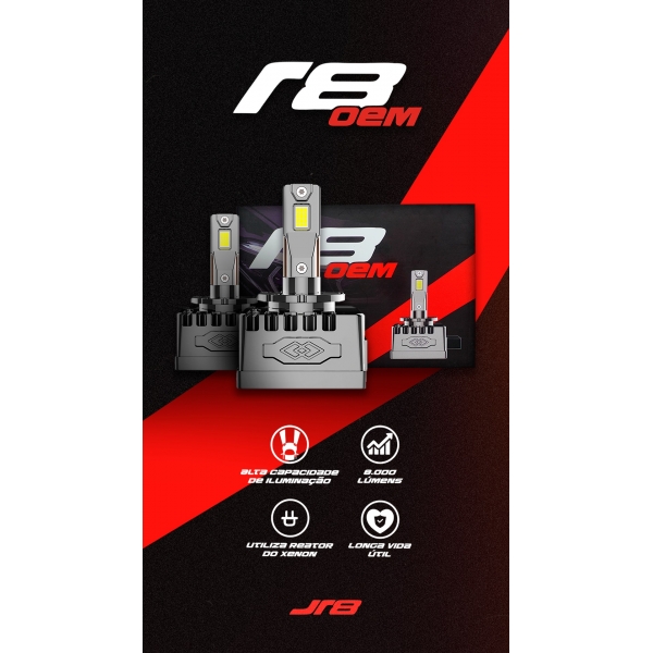 Par Led OEM R8 D8 c/CANBUS 6000K 70W 8000LM - JH0R8OEMD8