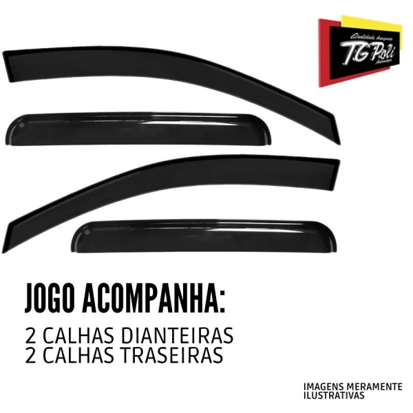 Calha de Chuva defletor Chevrolet Sonic Hatch 2011/2015 4 Portas - TG POLI