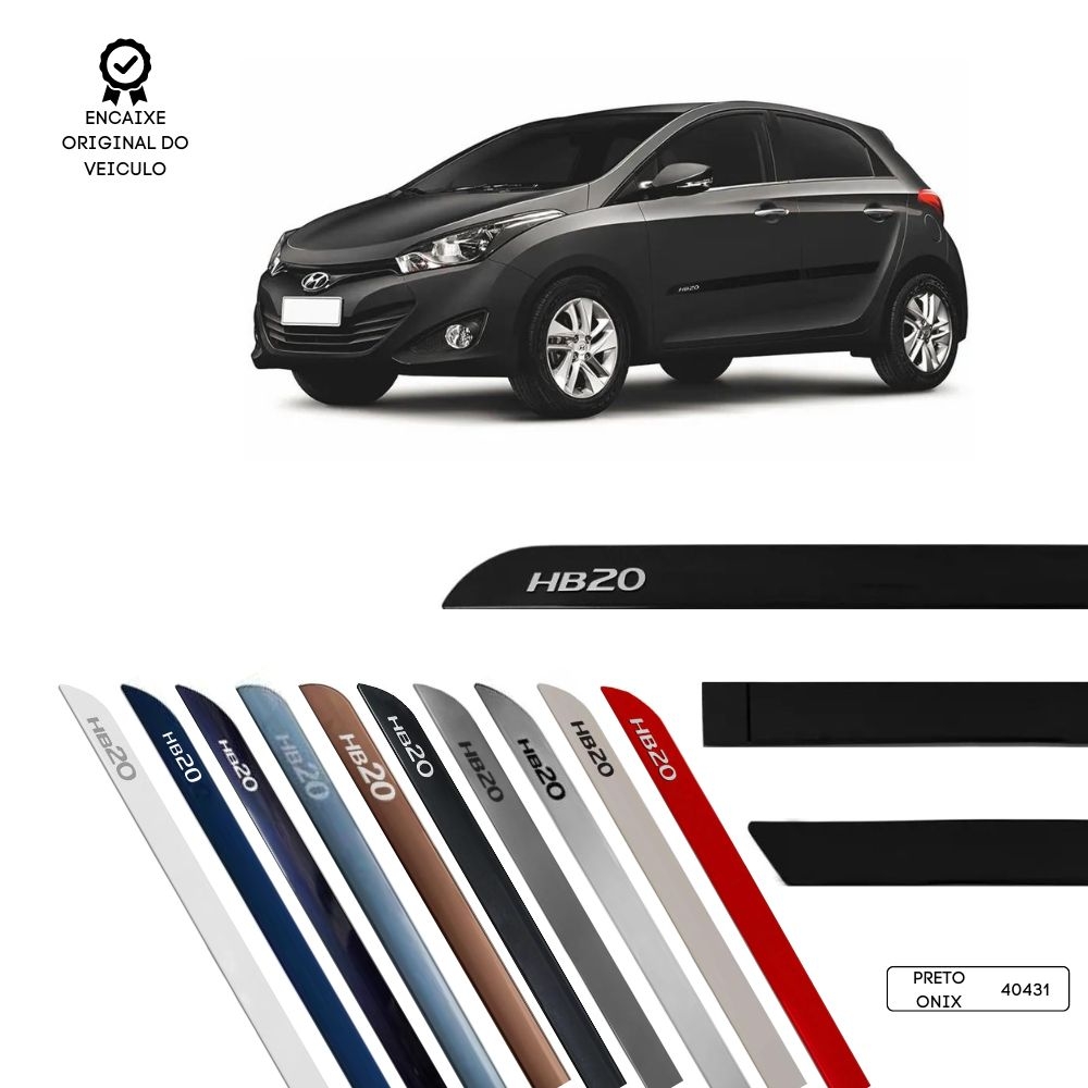 Friso Lateral Facão HB20 TOP MIX - Preto Onix