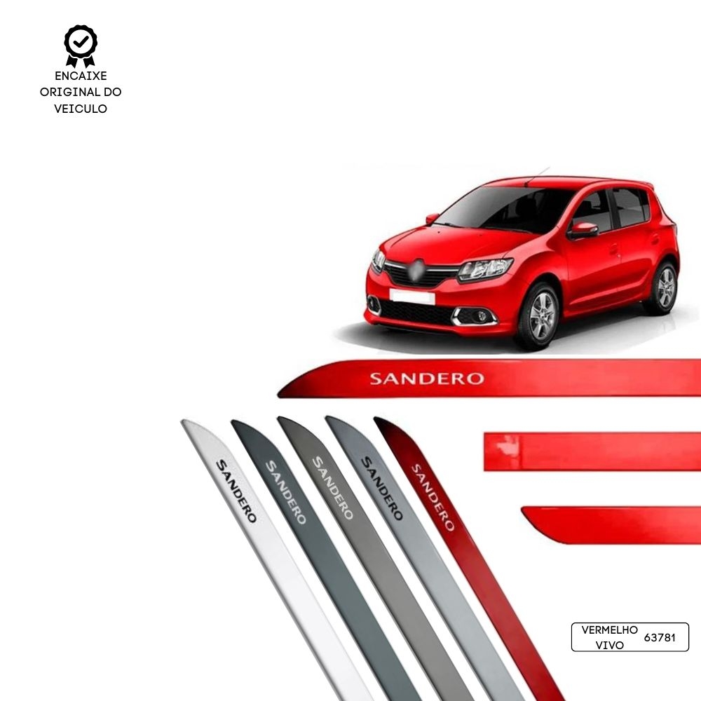 Friso Lateral Facão Sandero TOP MIX - Vermelho Vivo