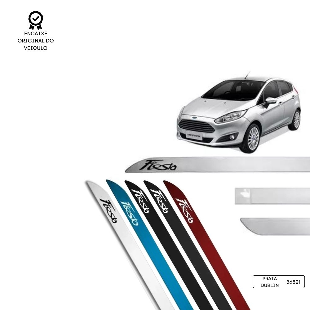 Friso Lateral Facão New Fiesta TOP MIX - Prata Dublin
