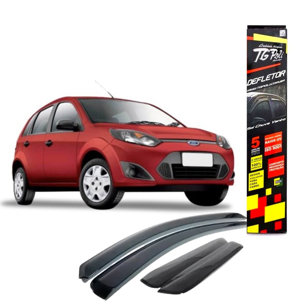 Calha de Chuva Defletor Fiesta Hatch/Sedan 2002/2011 - 4 Portas - TG POLI