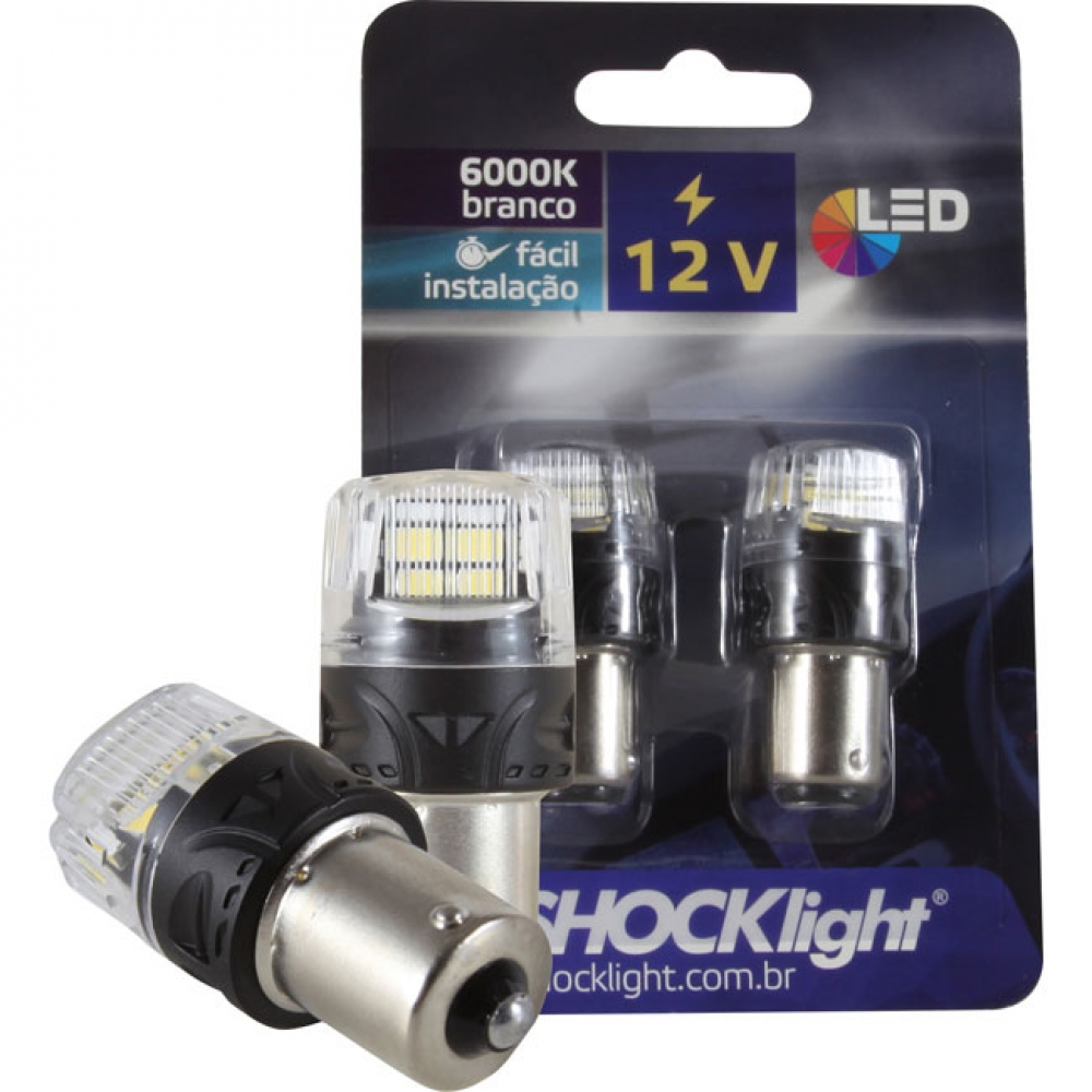 Par Led 1156 - 16 Leds - 2835/4216 1 Polo - Branco - SLL-121156BC