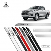 Friso Lateral Facão Hilux Cabine Dupla TOP MIX - Prata Metálico