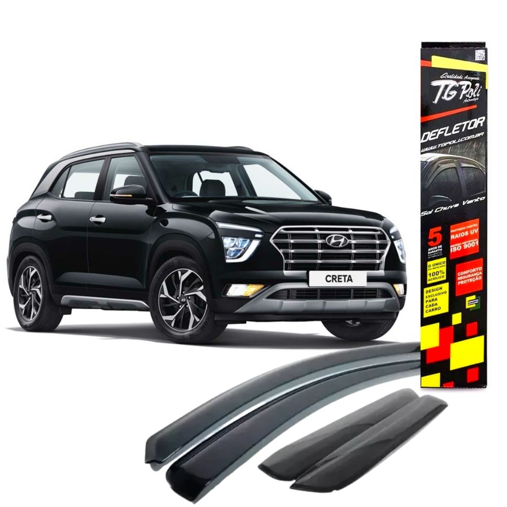 Calha de Chuva Inteiriça Hyundai Creta 2022/2023 - 4 Portas - TG POLI