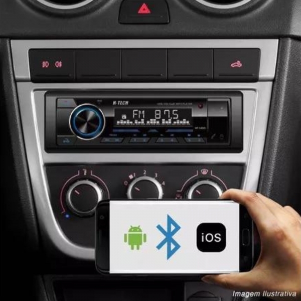Rádio MP3 H-Tech 4x60W Bluetooth/USB/SD/AUX/FM/Controle Remoto - HT-1400