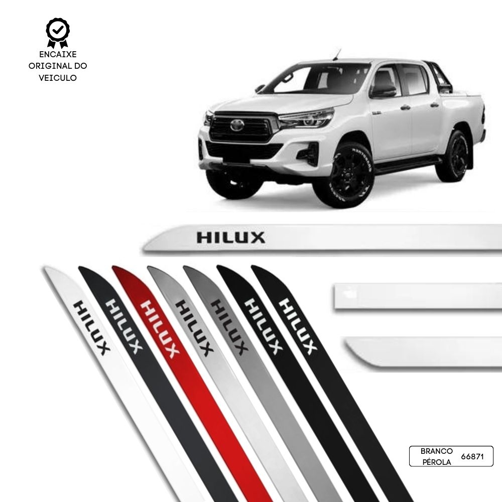 Friso Lateral Facão Hilux Cabine Dupla TOP MIX - Branco Pérola