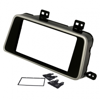 Moldura FIAMON 7 Pol - Nissan Kicks 2016/2021 - Black Piano c/ Friso Prata