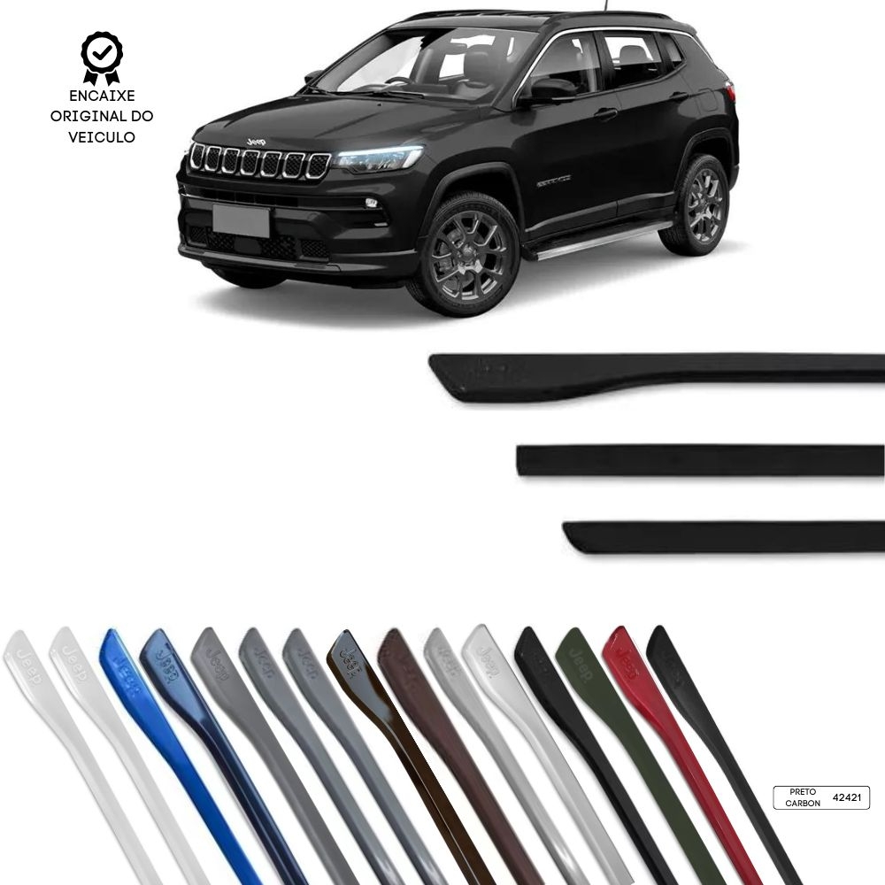 Friso Lateral Modelo Original Compass TOP MIX - Preto Crabon