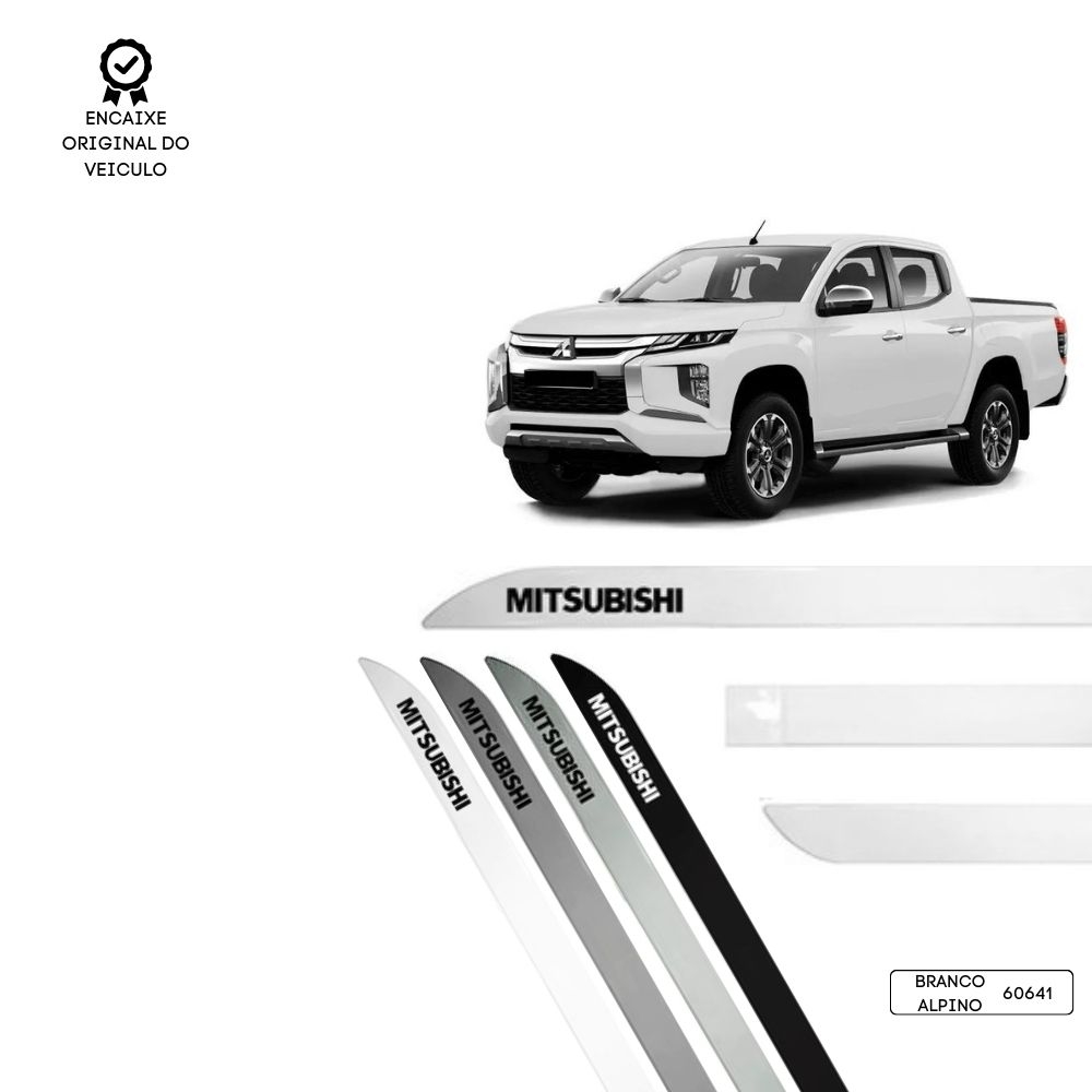 Friso Lateral Facão L200 Triton TOP MIX - Branco Alpino