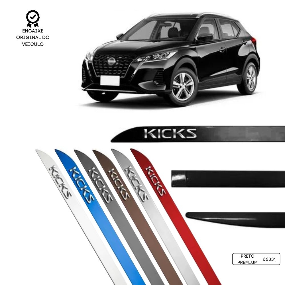 Friso Lateral Alto Relevo Facão Kicks TOP MIX - Preto Premium