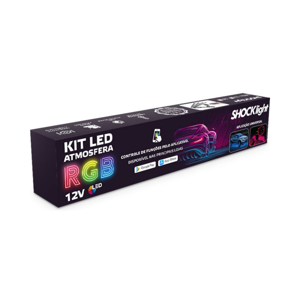 Kit Led Atmosfera RGB 4x12 Leds 12V - SLL-ATM412