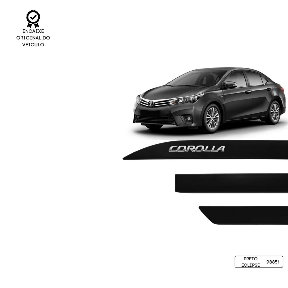 Friso Lateral Facão Corolla 2015 Alto Relevo TOP MIX - Prata Bari