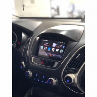 Moldura FIAMON 7 Pol - Hyundai ix35 2010/2018 - Preto