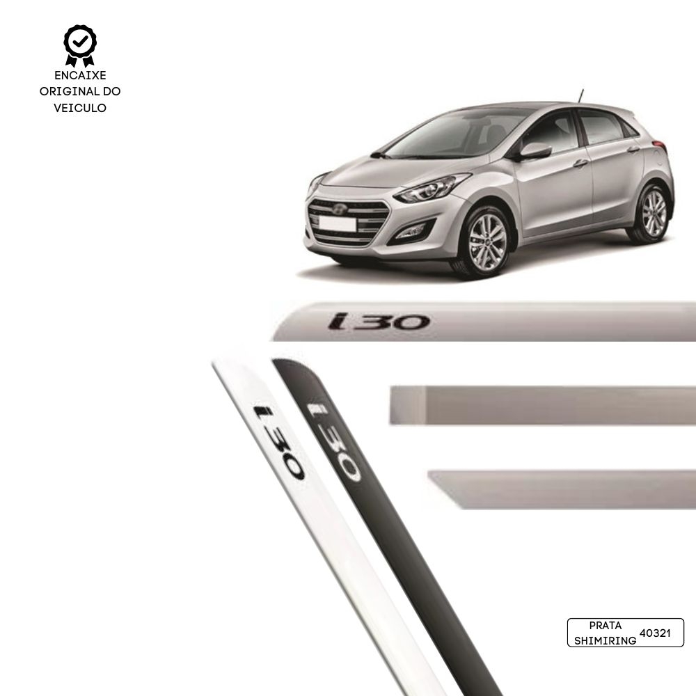Friso Lateral Facão i30 TOP MIX - Prata Shimiring