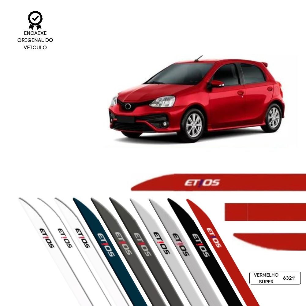 Friso Lateral Facão Etios TOP MIX - Vermelho Super