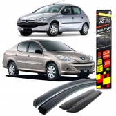 Calha de Chuva Defletor Peugeot 206/207 Hatch/Sedan 2001/2015 - 4 Portas - TG POLI