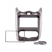 Moldura EXPEX 2Din - Sandero 2013/2014 - Preto c/ Acabamento Prata - EPX223