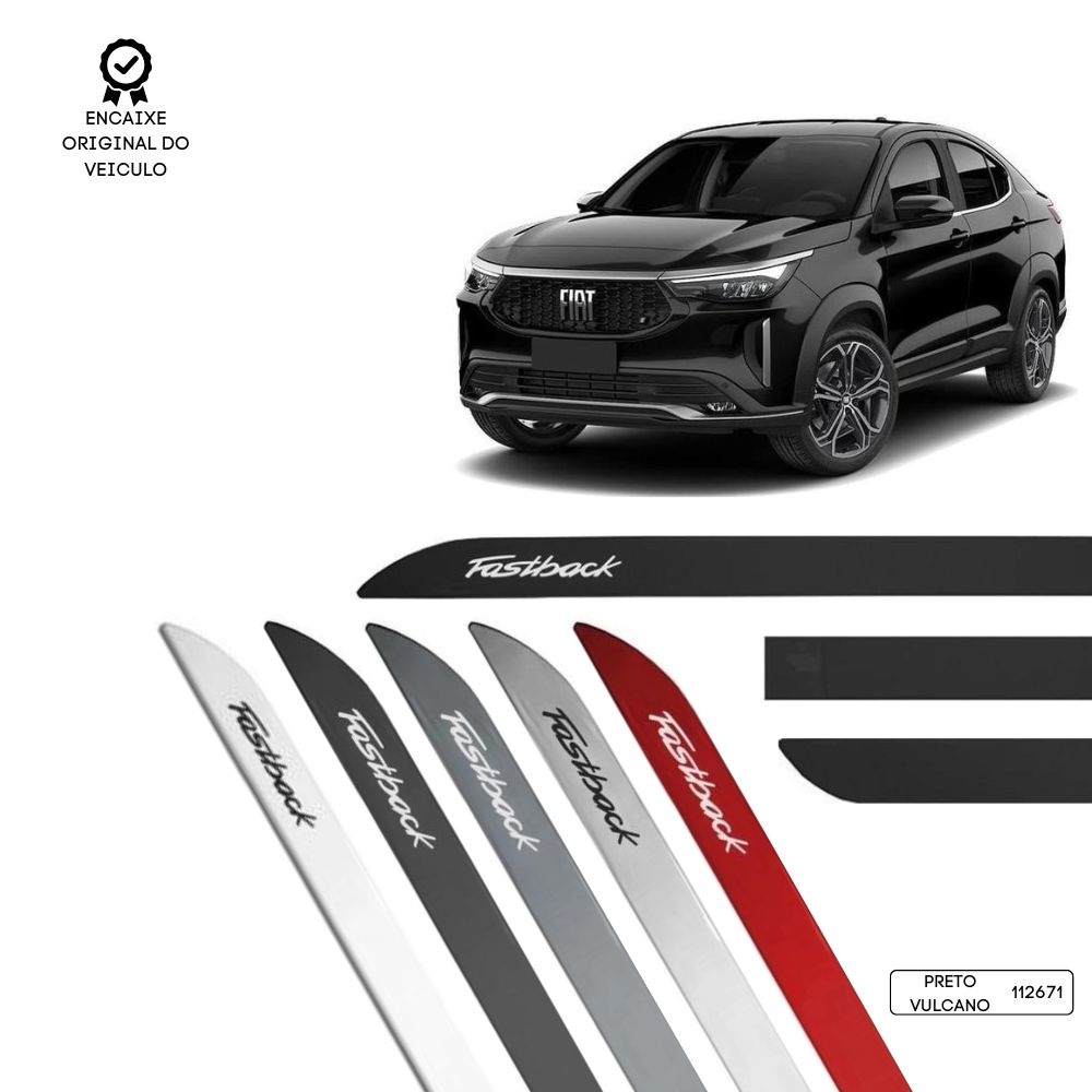 Friso Lateral Facão Fastback TOP MIX - Preto Vulcano