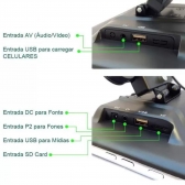 Tela de Encosto para Acoplar c/ Espelhamento 8 Pol Android - Preto - HT-ET801
