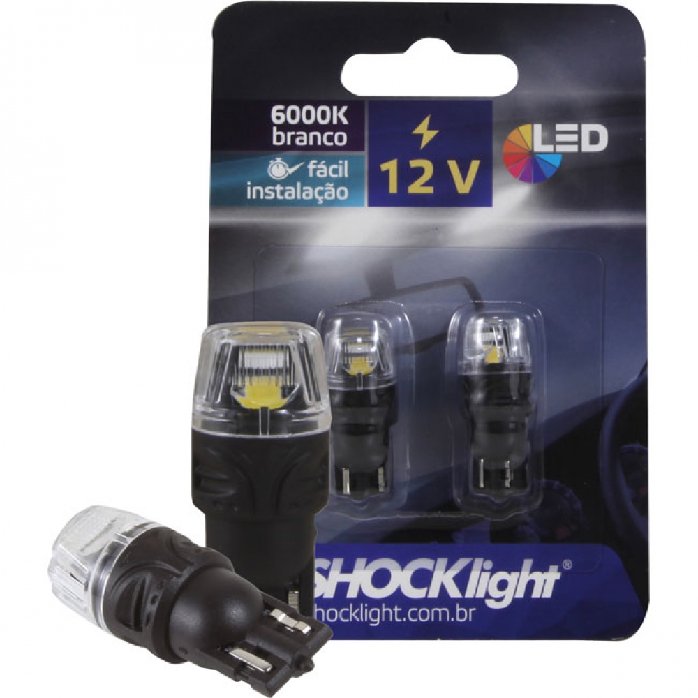Par Led T10 4SMD-2835/4218 12V Branco - SLL-1208