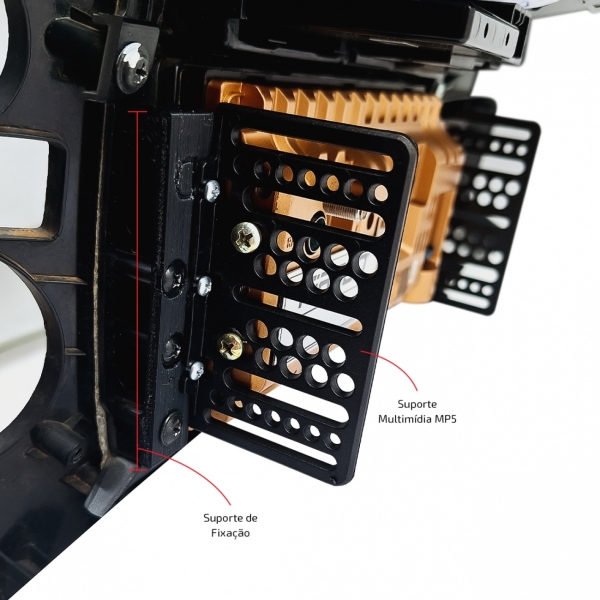 Suporte Fixação FIAMON 2 Din - Hyundai HR 2007/2019 - Preto - Ar Analógico - 6031
