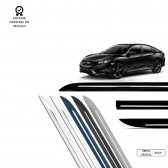 Friso Lateral Facão New Civic 2017/2021 TOP MIX - Preto Cristal