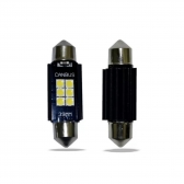 Par de Lâmpadas LED Torpedo 39mm 6 Leds R8 - 39MM