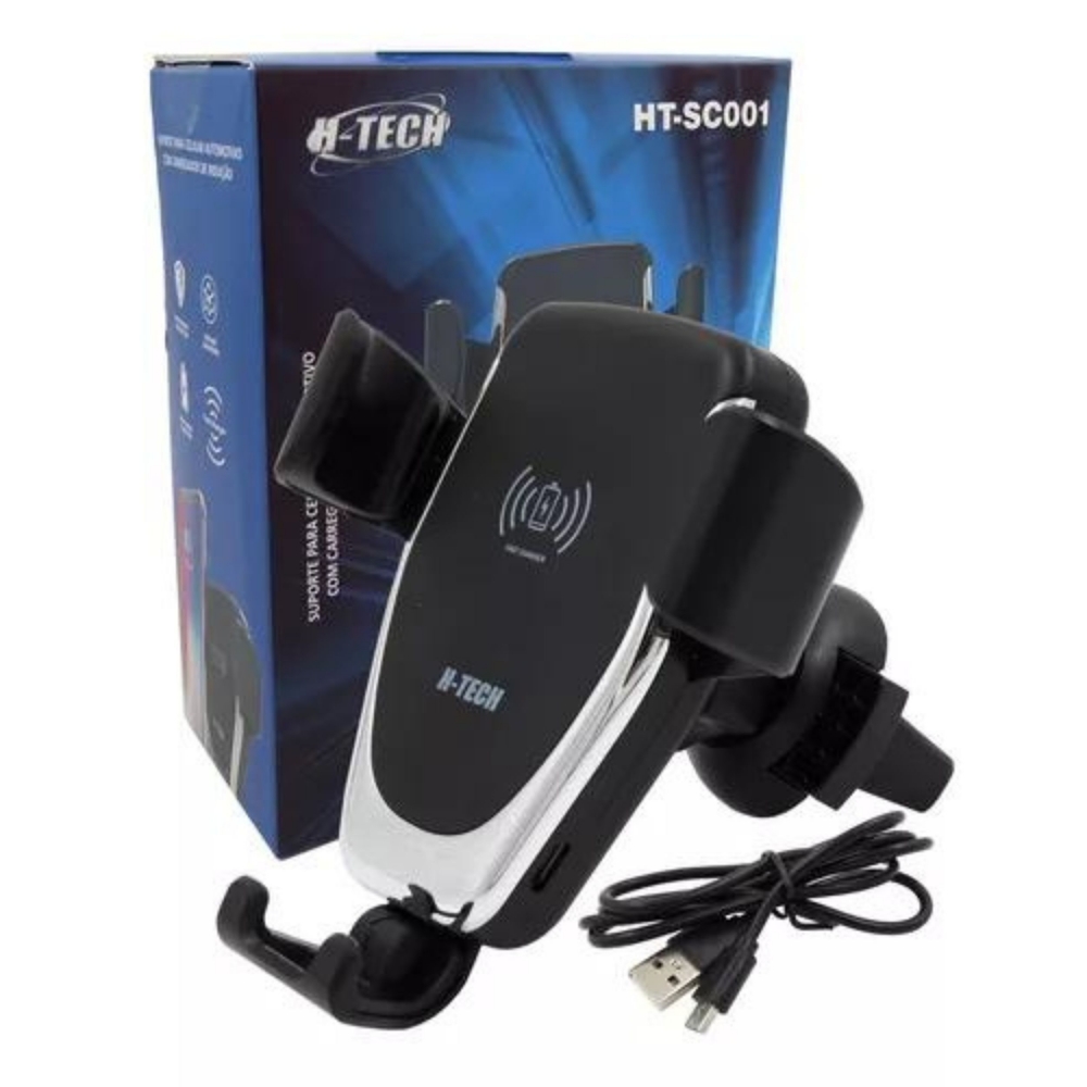Suporte de Celular para Saida de Ar com Carregador por Indução H-Tech - HT-SC001