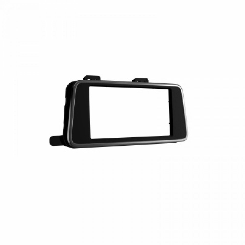 Moldura FIAMON 7 Pol - Nissan Versa 2021/2022 - Preto Fosco c/ Friso Prata - 4276