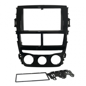 Moldura FIAMON 7 Pol - Toyota Yaris 2018/2019 - Black Piano c/ Ar Analógico