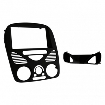 Moldura FIAMON 2Din - Fiat Palio/Siena/Strada/Weekend G2 - Com Ar - Preto Fosco