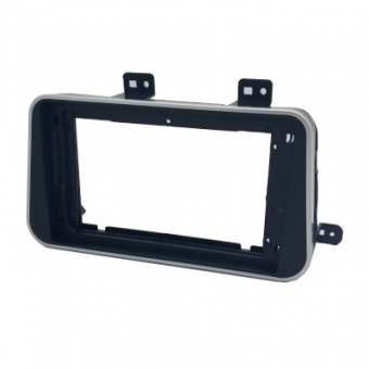 Moldura FIAMON 9 Pol - Nissan Kicks 2016/2021 - Black Piano c/ Friso Prata