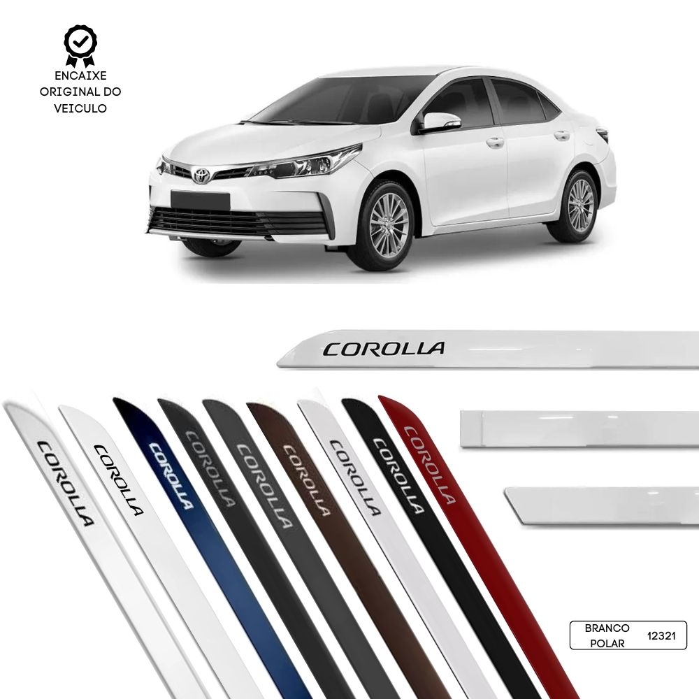 Friso Lateral Facão Corolla 2015/2022 TOP MIX - Branco Polar