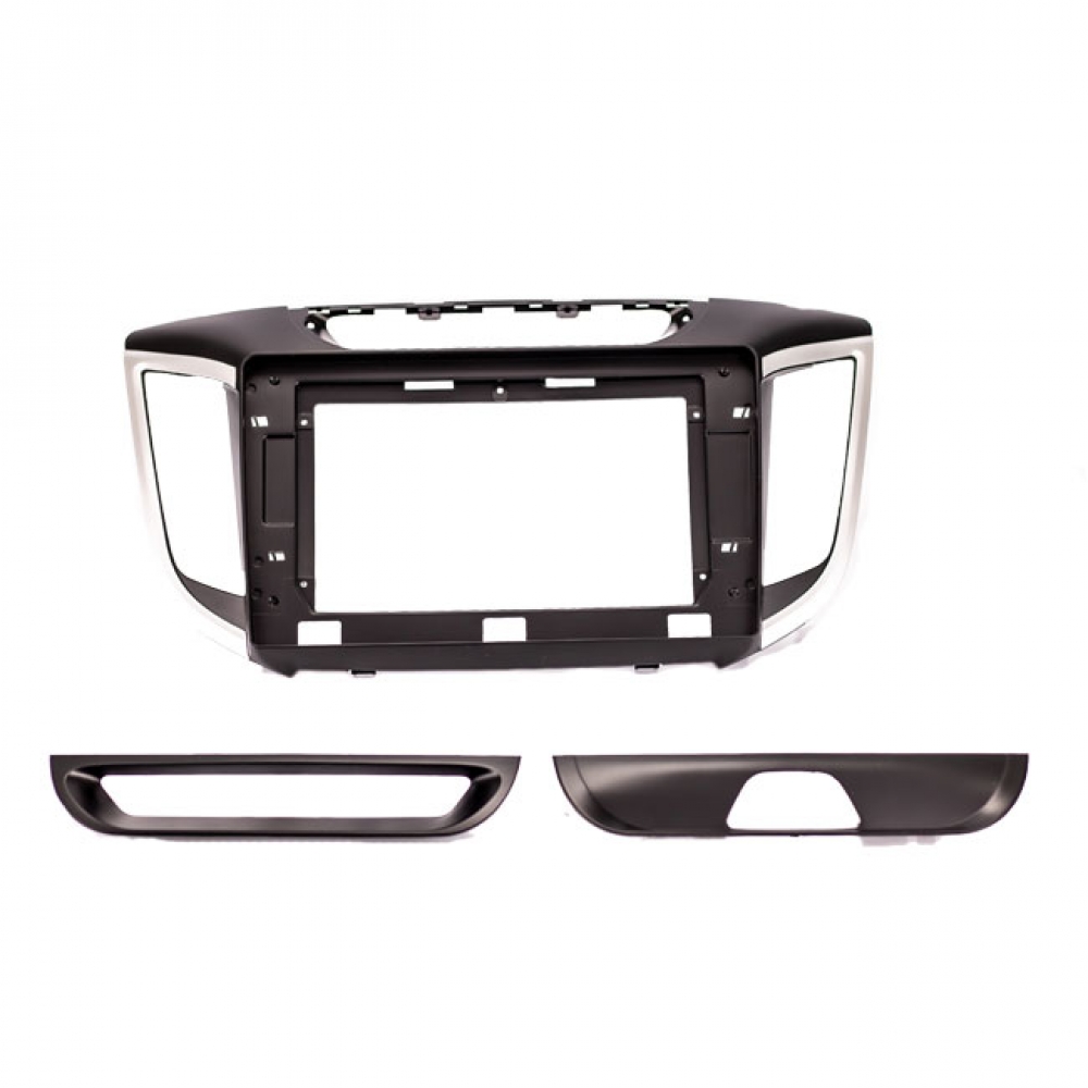 Moldura EXPEX 10 Pol - Hyundai Creta 2016/2021 - Preto c/ Acabamento Prata - EPX10HY002