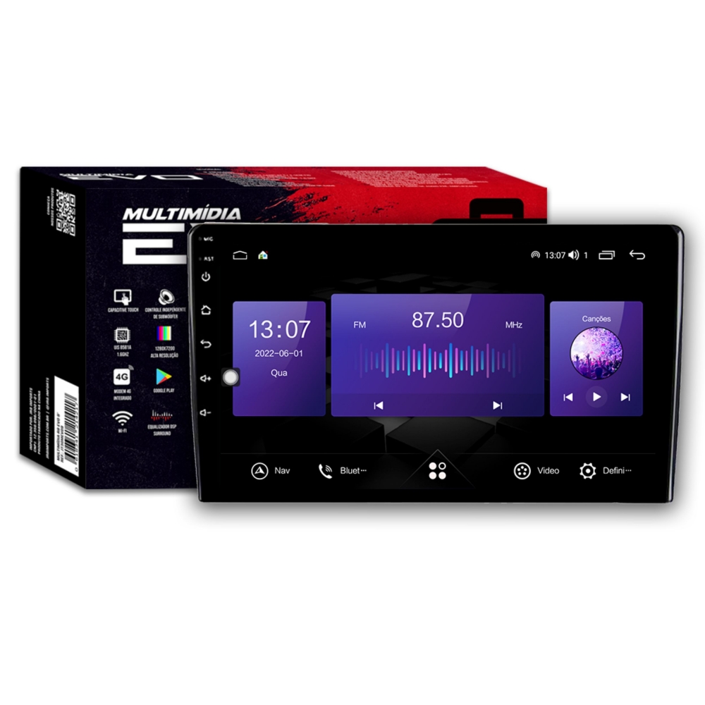 Central Multimídia EVO R8 9 Pol - Universal - JT30MDIAMX9