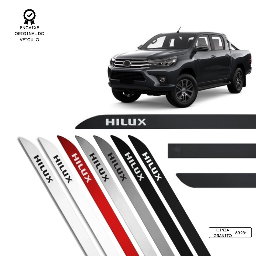 Friso Lateral Facão Hilux Cabine Dupla TOP MIX - Cinza Granito